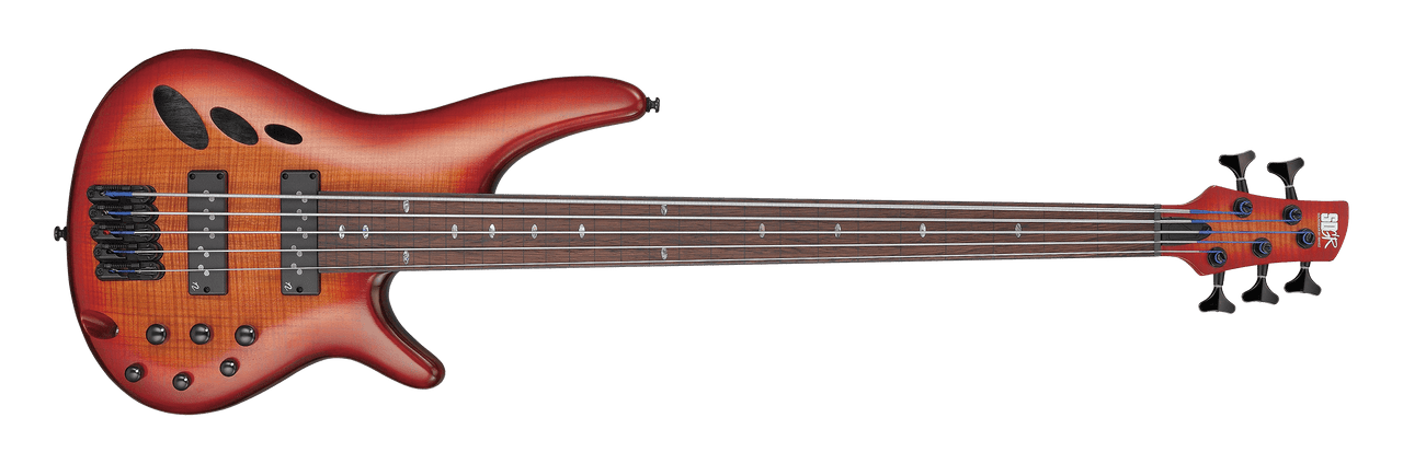 Ibanez SR Bass Workshop 5-String Fretless Brown Topaz Burst Low