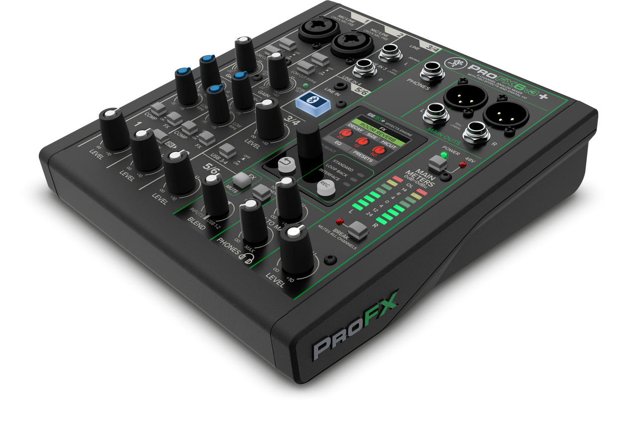 Mackie ProFX6v3+ 6-Channel Analog Mixer with Enhanced FX, USB