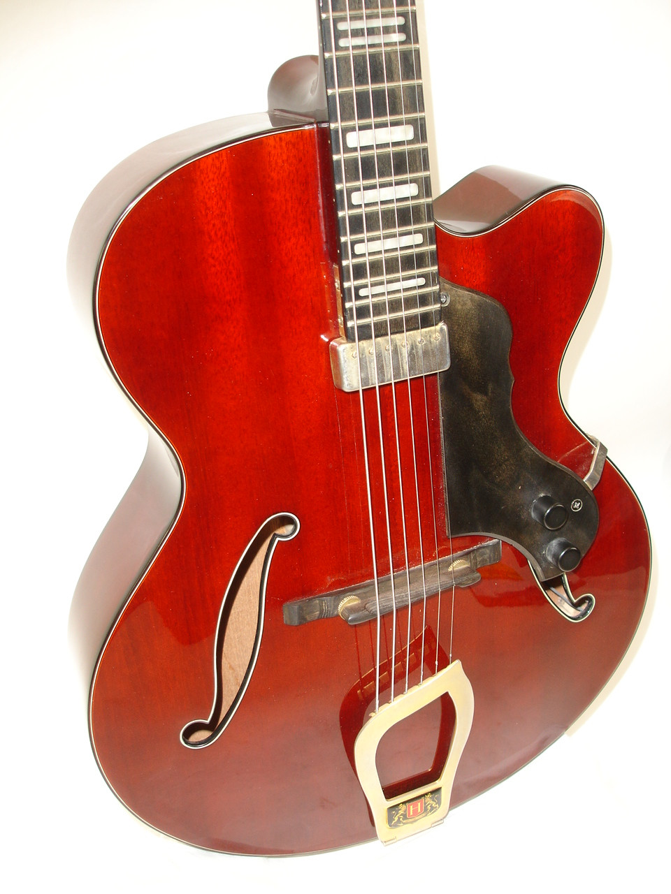 Hagstrom HL550 Hollow-Body Jazz Electric Guitar, Matte Natural