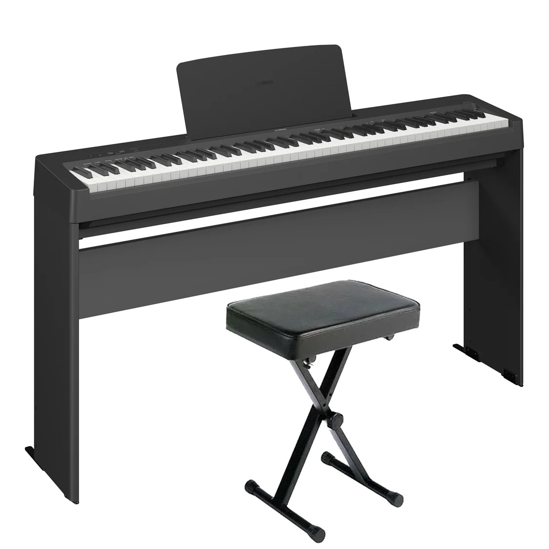 Yamaha P143LXB Digital Piano Bundle with L100B Stand and PKBB1 X