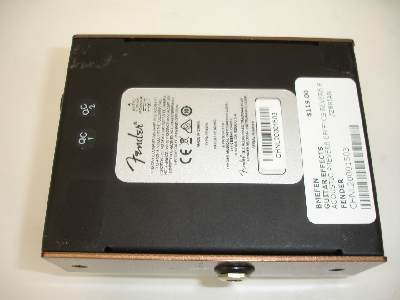 Fender Acoustic Preverb Acoustic Preamp/Reverb Guitar Effect Pedal