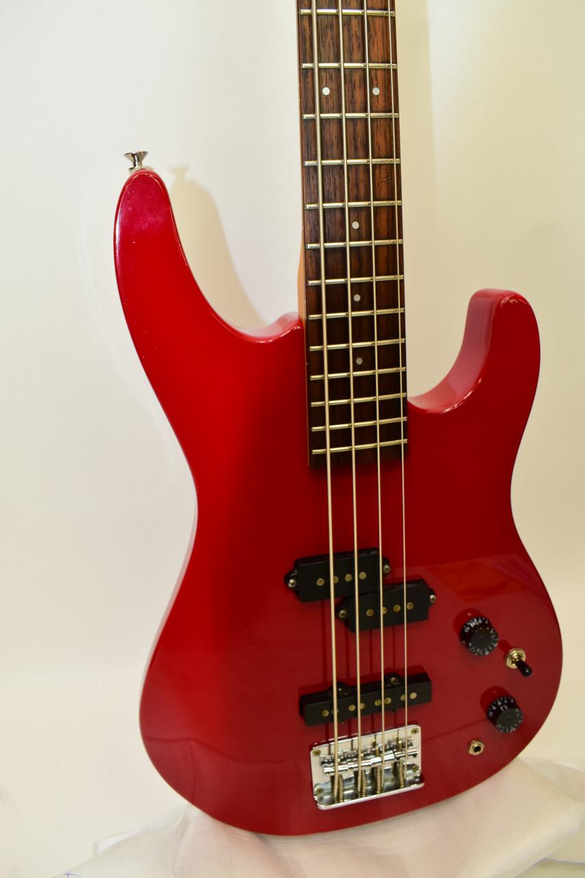 Aria Pro II SLB-2 SLB-Series 4-String Electric Bass Guitar, Red