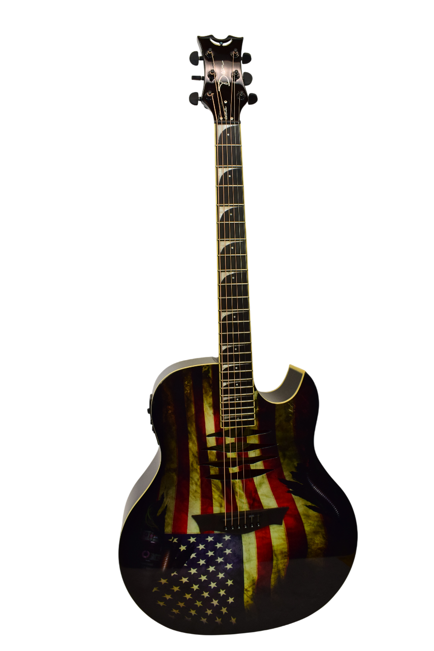 Dean Dave Mustaine Mako Glory Acoustic Electric Guitar, USA Flag