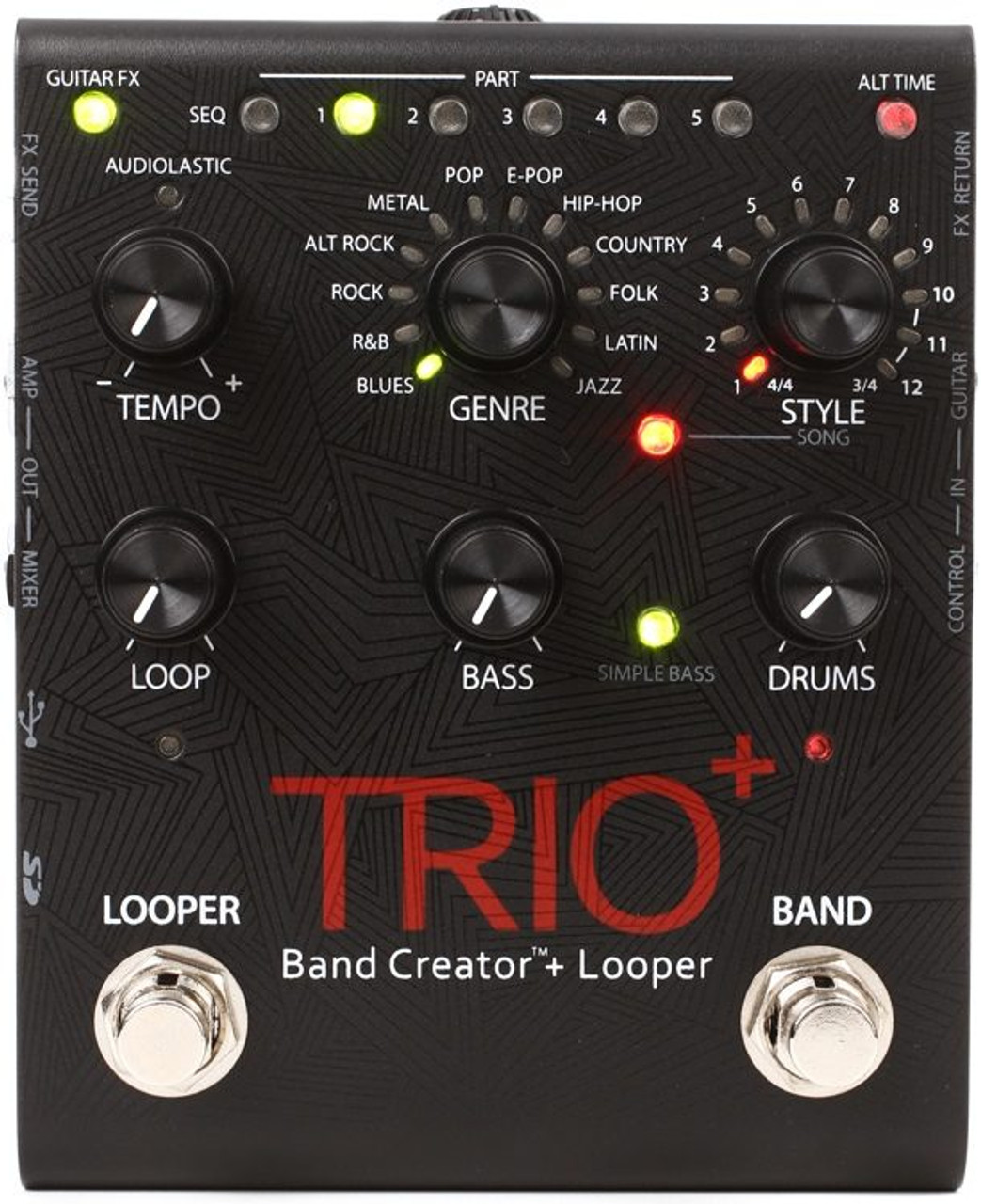 ギター TRIO+ Band Creator Looper DigiTech TRIO+ Band Creator + Looper Guitar Effects Pedal