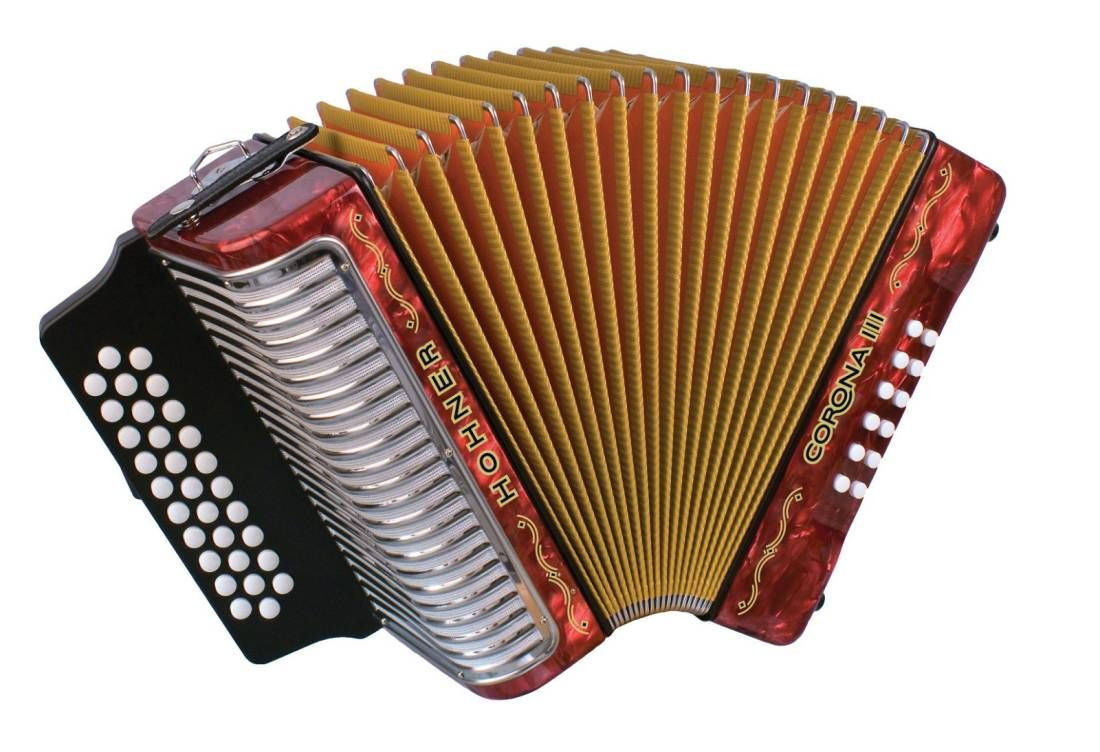 Hohner CORIIIGR - Key of G,C,F Corona III Accordion in Red