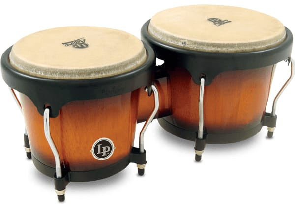LP Aspire Wood Bongos LPA601 Sunburst Finish w/ Black Hardware