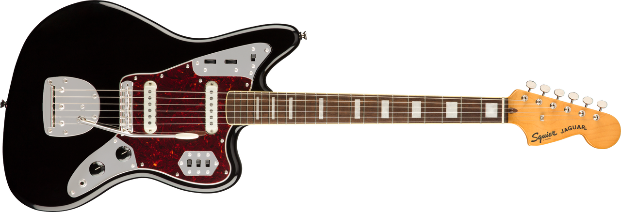 Squier Classic vibe '70s Jaguar, Black, Indian Laurel Fretboard