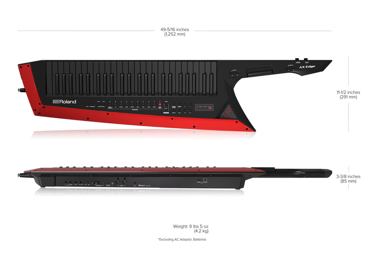 Roland AX-Edge 49-Key Keytar, Black Finish - Bill's Music