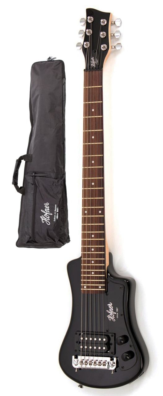 Hofner Shorty Model Travel Sized Electric Guitar, Black