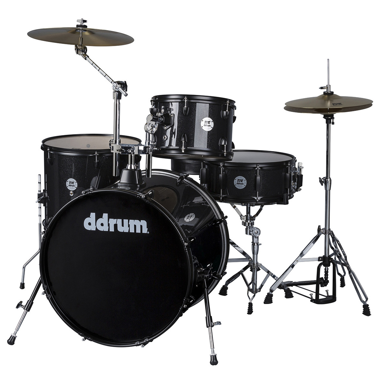d drum D2 ROCK - BLACK SPARKLE- COMPLETE 4PC. DRUM SET WITH
