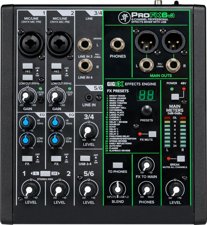 Mackie ProFX6v3 新品未使用品 Mackie ProFX6v3 6-channel Mixer with USB and Effects - Bill's Music