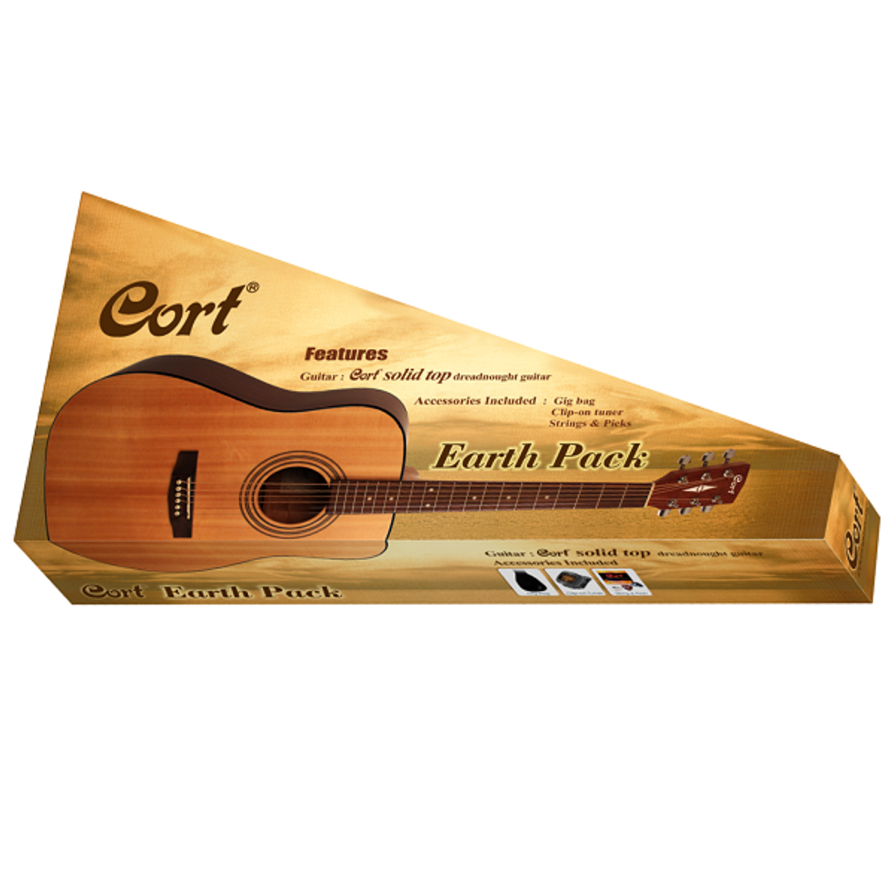 CORT / EARTH-PACK-OP / Ensemble guitare acoustique dreadnought avec étui,  accordeur et DVD – DRUMMOND MUSIQUE – Votre magasin de musique