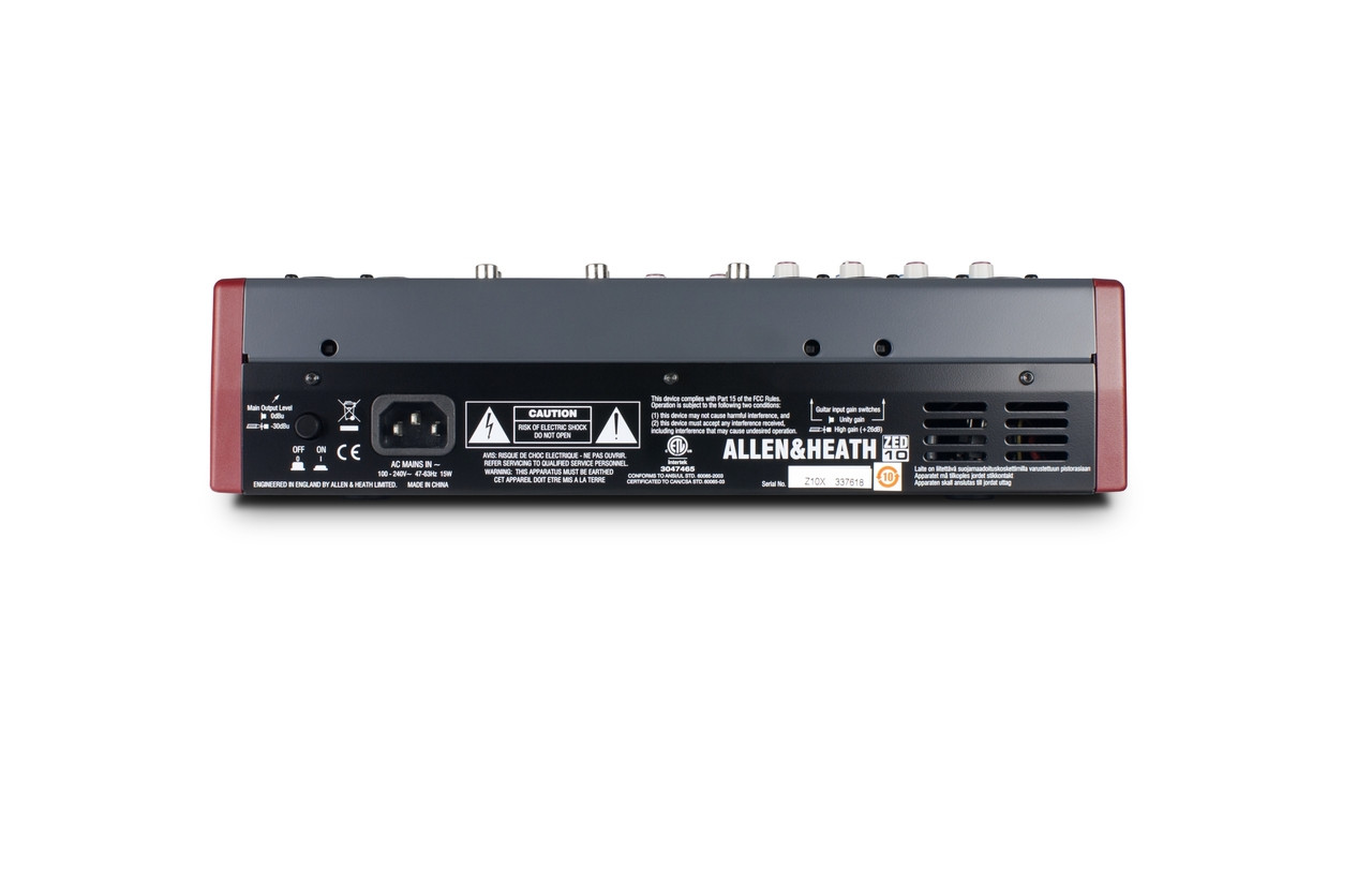Allen & Heath ZED-10 10-channel Mixer with USB Audio Interface 