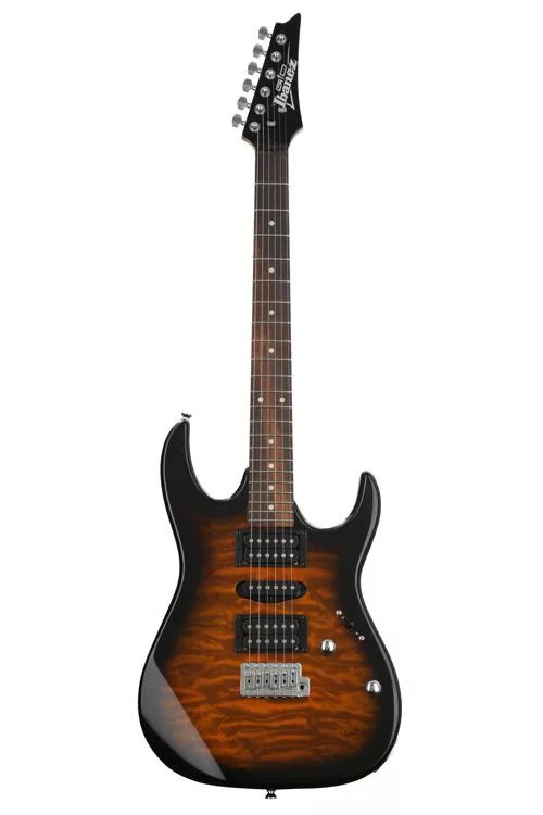 Ibanez GRX70QA ストラト キルテッドメイプル GIOシリーズ Ibanez Gio GRX70QA Electric Guitar - Sunburst - Bill's Music