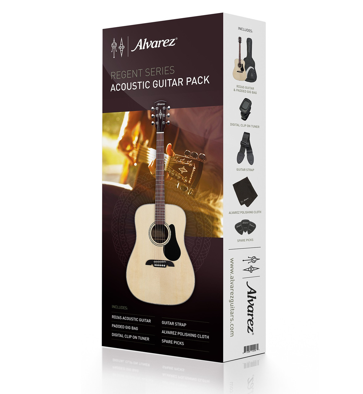Alvarez Regent Dreadnought Acoustic Guitar Pack w/Gigbag, Tuner