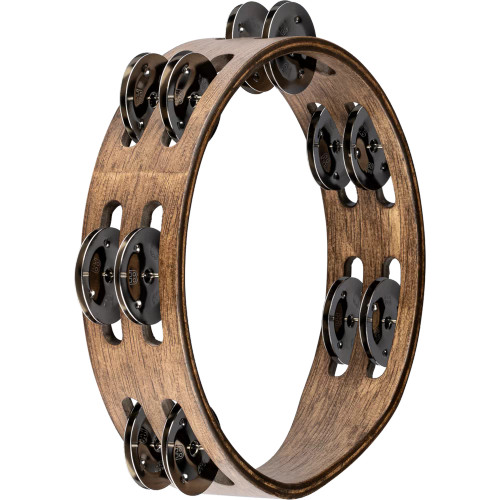 Meinl 8" Compact Wood Tambourine, Walnut Brown, Stainless Steel jingles