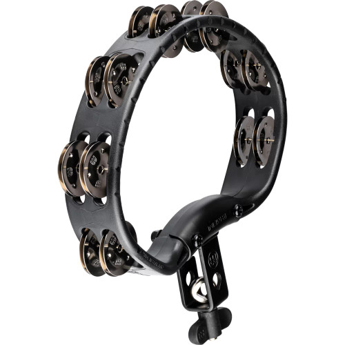 Headliner Series Mountable ABS Tambourine, Black, Stainless Steel Jingles