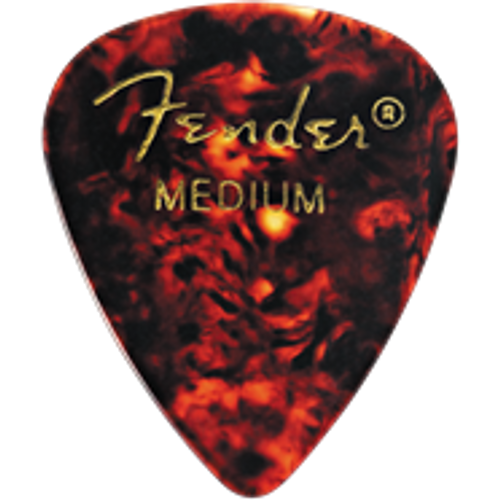 Fender Classic Celluloid 351 Shape Picks, Medium, Tortoise Shell, 12 Count