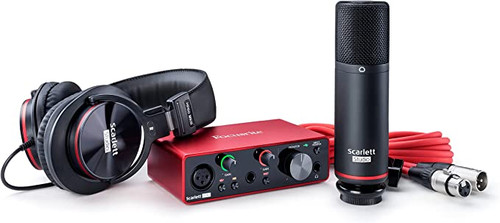 Focusrite Scarlett Solo Studio (3rd Gen) USB Audio Interface w/  Condenser Mic, Headphones, 10' Mic Cable