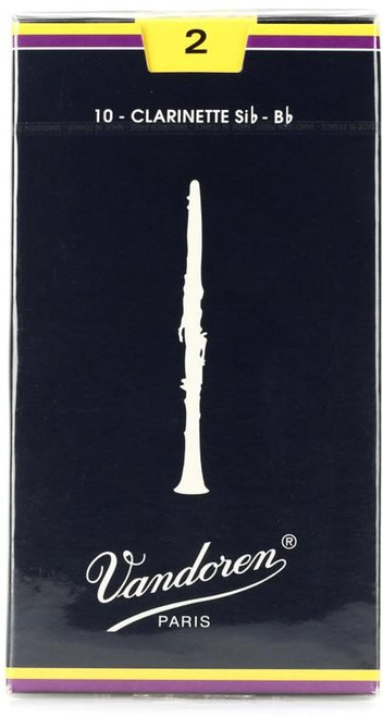 2; Bb Clarinet Reeds; Vandoren Traditional; 10 per box