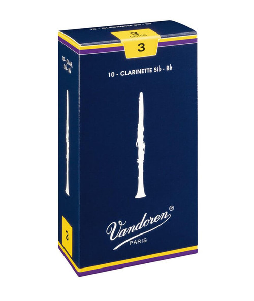 3; Bb Clarinet Reeds; Vandoren Traditional; 10 per box