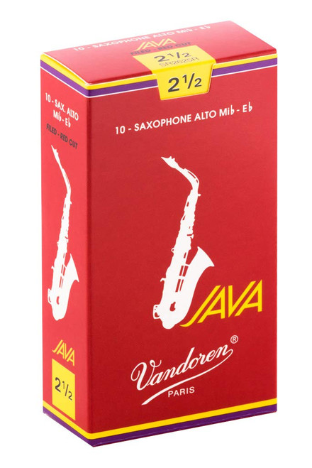 2 1/2; Alto Saxophone Reeds; Vandoren Java Red; 10 per box