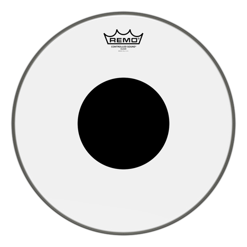Remo Batter, CONTROLLED SOUND, Clear, 20" Diameter, BLACK DOT On Top