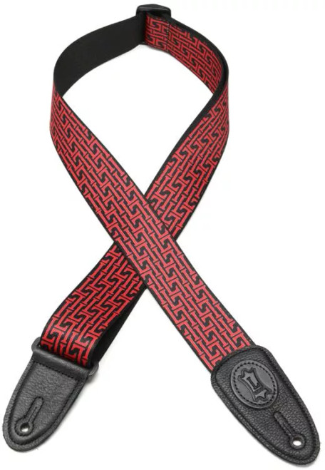 Levy's 2" Print Guitar Strap on Polyester with Garment Leather Ends and Levy's Signature Logo. Black Plastic Slide And Black Leather Ends. Adjustable From 35"to 60" (MPLL006)