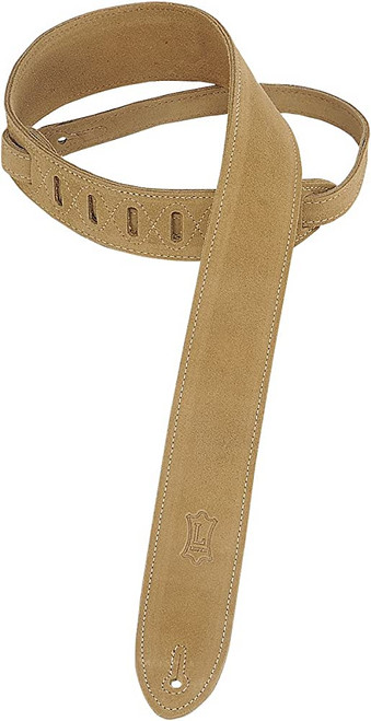 Levy's 2" Suede Guitar Strap With Suede Backing. Adjustable From 36" To 52". Tan Color