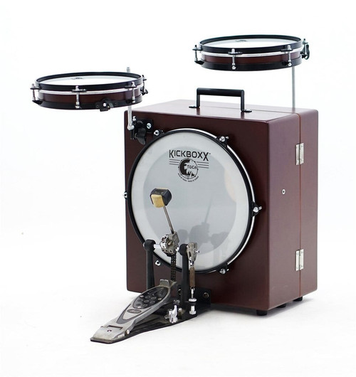 Toca Kickboxx Suitcase Drum Set with Kickboxx, 10" Snare, 10" Tom, and 3 Accessory Mounting Rods