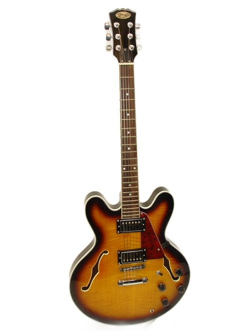 Stagg 335 Copy Semi-Hollow Electric Guitar, Brown Sunburst - Previously Owned