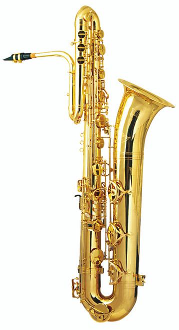 Avalon BBb Bass Saxophone, Gold lacquer, High F#, low A, mouthpiece and case with wheels