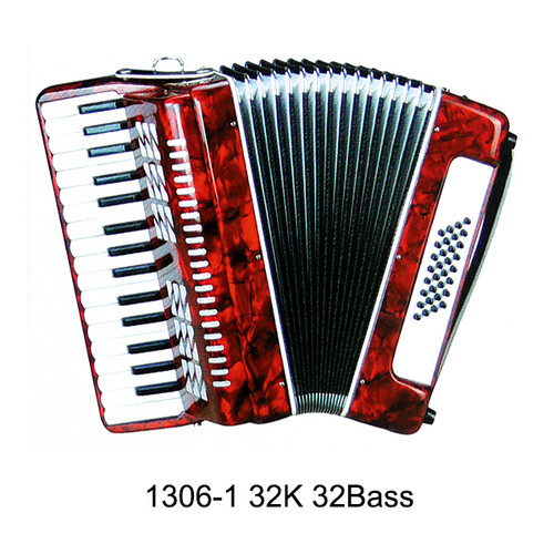 Avalon 32 Bass, 32 key, Piano Accordion  Black, Red or Blue color with case & straps
