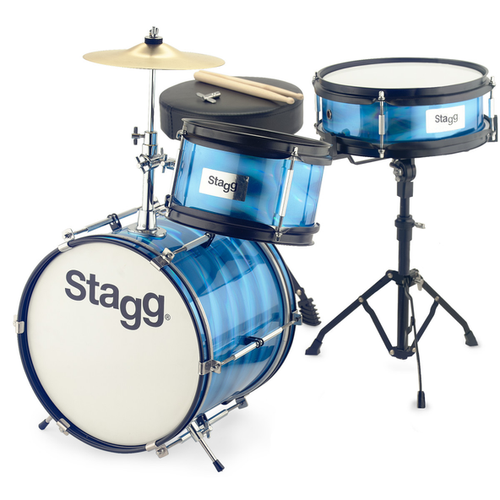 Stagg 3-piece Junior Drum set with hardware, Blue finish