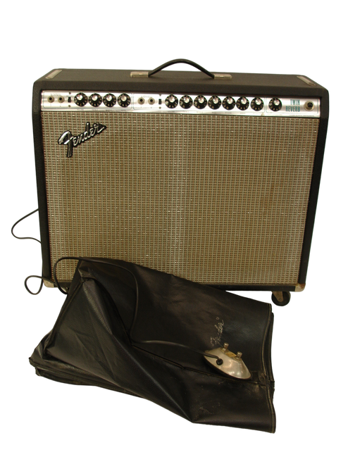 Vintage 70's Fender Twin Reverb Silverface 2x12" Combo Guitar Amp w/ Cover & Footswitch - Previously Owned