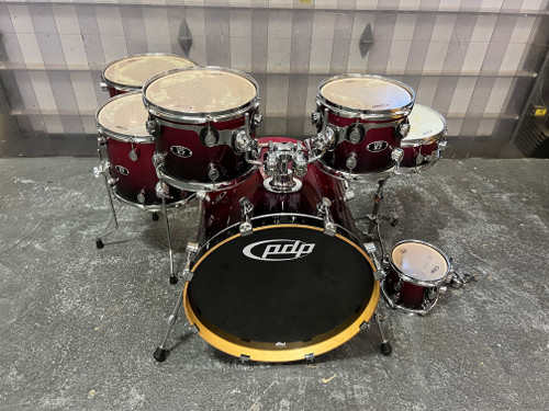 PDP X7 Series 7-Piece Drum Set w/ Hardware, Pink to Black Sparkle Fade - Previously Owned
