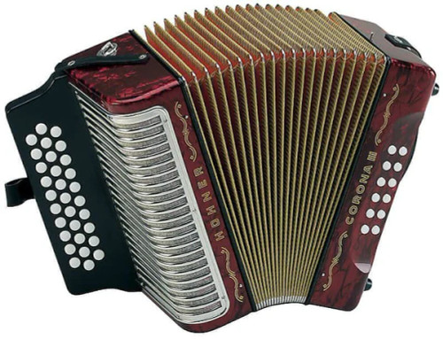 Hohner CORIIIGR - Key of G,C,F Corona III Accordion in Red