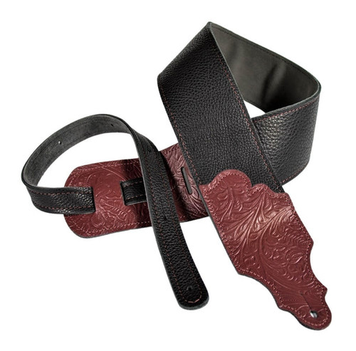 Franklin 3" Glove Leather/Tooled Leather End Tab/Black/Red End