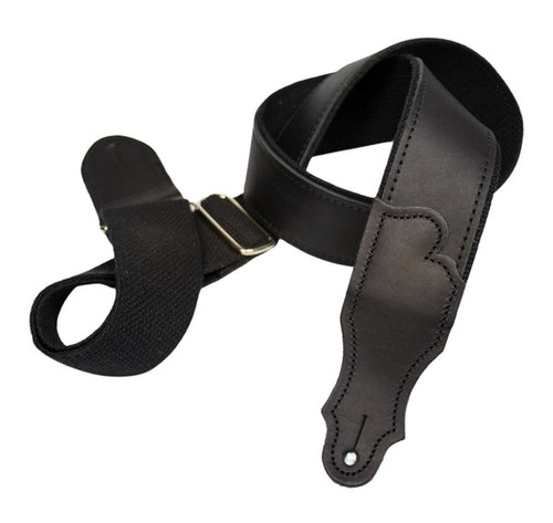 Franklin 2" Black Leather Hybrid/Black Cotton Backing/Chrome Slider