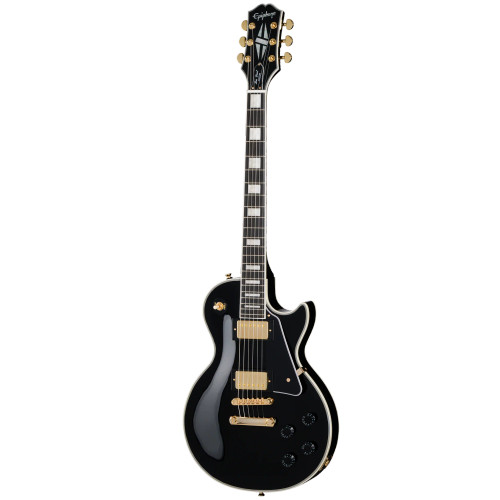 Epiphone Les Paul Custom Electric Guitar, Ebony w/ Premium Gig Bag