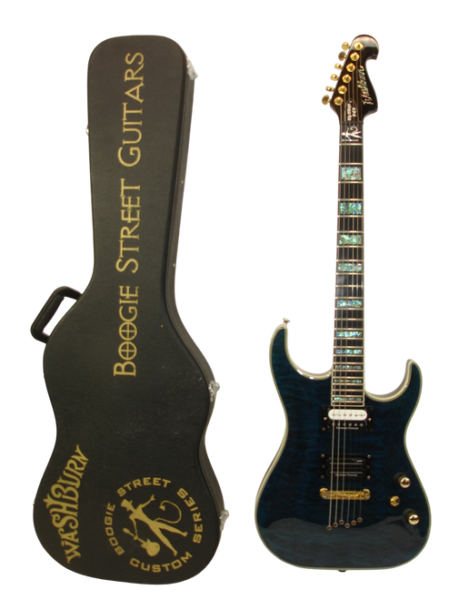 2005 Washburn X-50 PRO ELITE BSG1 Boogie Street Custom Electric Guitar, QMT, Transparent Blue w/ Case - Previously Owned 2005 Washburn X-50 PRO ELITE BSG1 Boogie Street Custom Electric Guitar, QMT, Transparent Blue w/ Case - Previously Owned