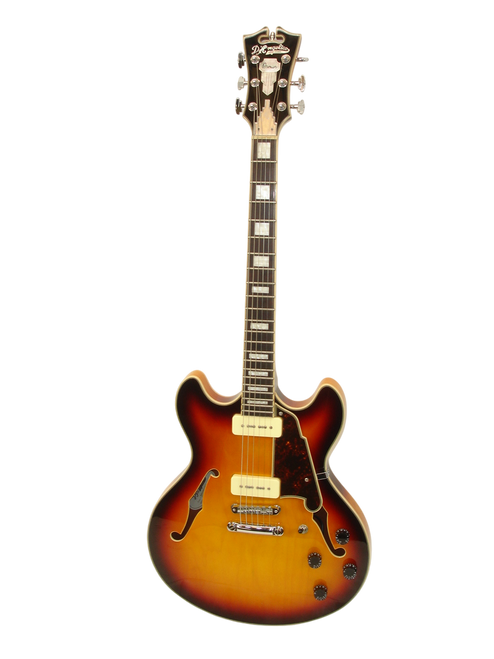 D'Angelico DAPDCVSBCSCB9EX Premier DC Boardwalk (P90s) Semi-Hollow Electric Guitar, Vintage Sunburst (Guitar Center Exclusive) - Previously Owned