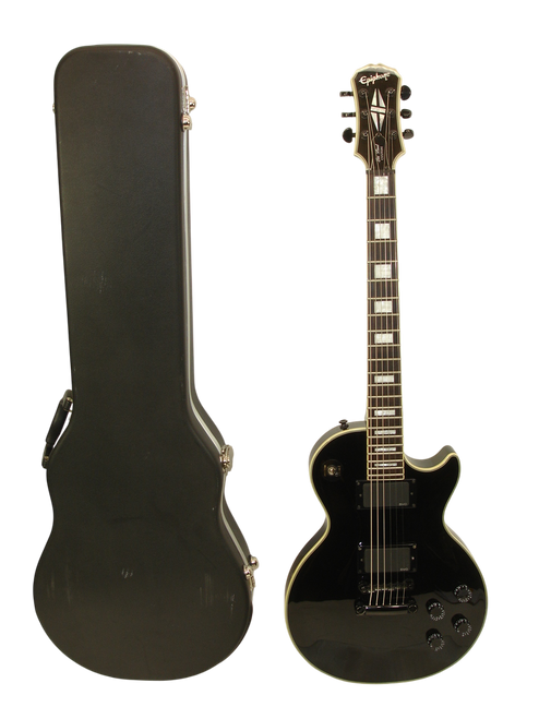 2005 Epiphone Les Paul Custom MIK Electric Guitar, Ebony w/ Case - Previously Owned 2005 Epiphone Les Paul Custom MIK Electric Guitar, Ebony w/ Case - Previously Owned