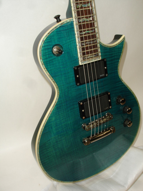 2008 ESP LTD EC-1000 Deluxe Electric Guitar, Transparent Blue - Previously Owned