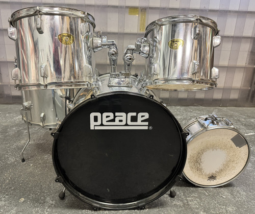 Peace Drums 5-Piece All Chrome Drum Kit - Previously Owned