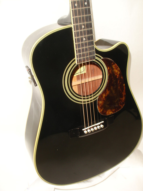 Sigma DM-2CE Dreadnought Cutaway Acoustic Electric Guitar, Black - Previously Owned