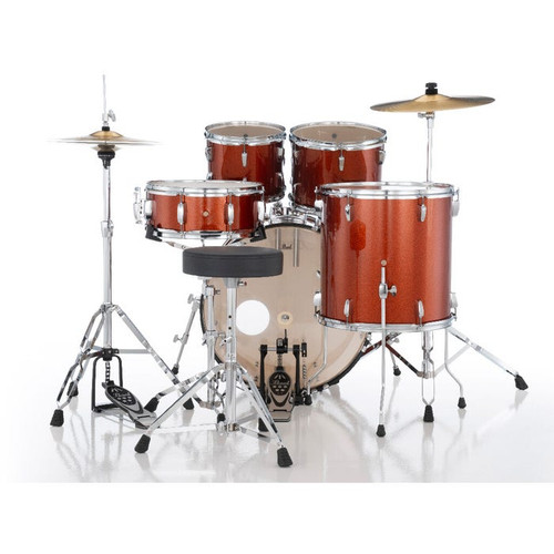 Pearl Roadshow RS525SC/C749 22/10/12/16/14S Complete Drumset, Burnt Orange Sparkle