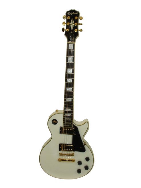 2015 Epiphone Les Paul Custom Pro Electric Guitar, Gold Hardware, Alpine White - Previously Owned