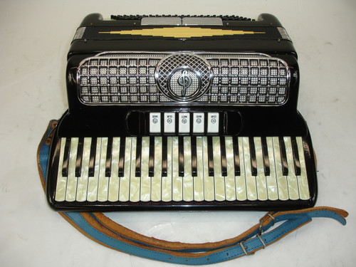 Vintage Rosciani Piano Accordion, Black w/ Case - Previously Owned
