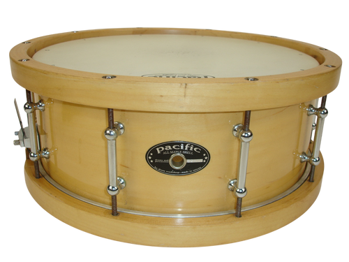 Pacific All Maple Shell 14x5.5 Snare Drum, Natural - Previously Owned